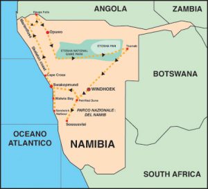 Cartina Namibia