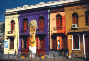 Cile palazzo dipinto con Murales